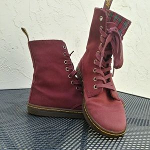 Dr. Martens Cherry Red Canvas boots